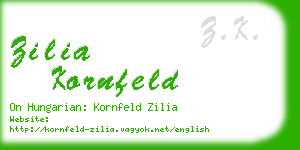 zilia kornfeld business card
